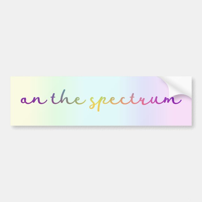 On The Spectrum, Light Rainbow, Autism Awareness Bumper Sticker (Front)