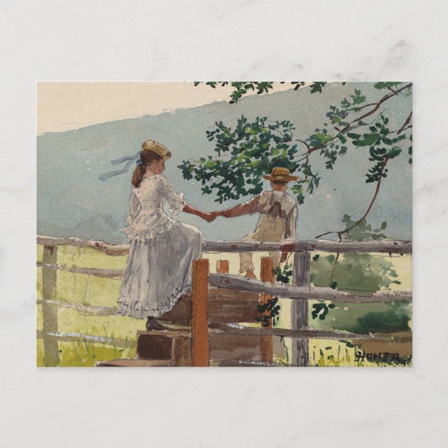On the Stile | Winslow Homer Postcard (Front)