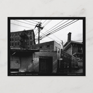 On the Street Where I Live Urban Digital Collage Postcard