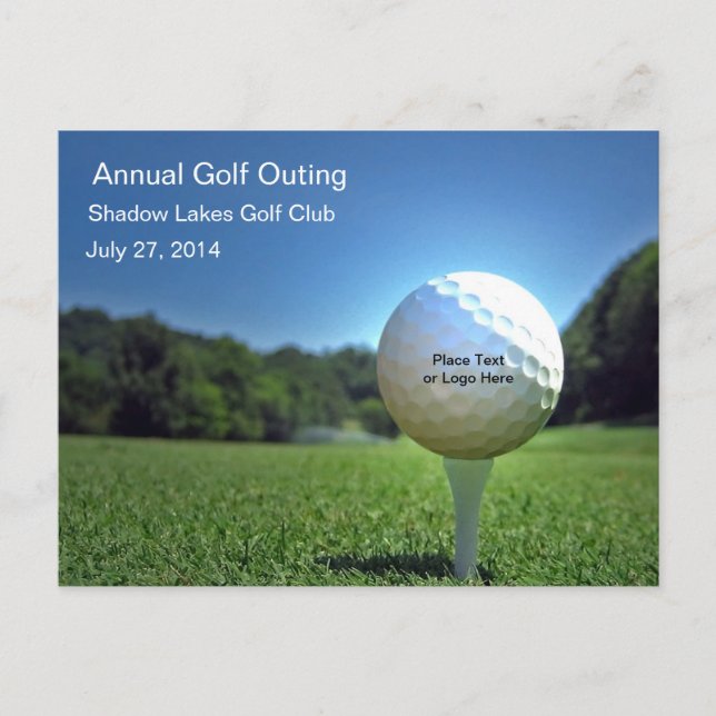 On The Tee Golf Custom Text Invitation (Front)