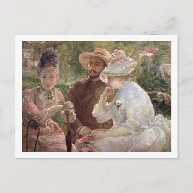 On the terrace at Sevres, 1880 (oil on canvas) Postcard (Front)