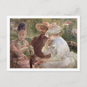 On the terrace at Sevres, 1880 (oil on canvas) Postcard