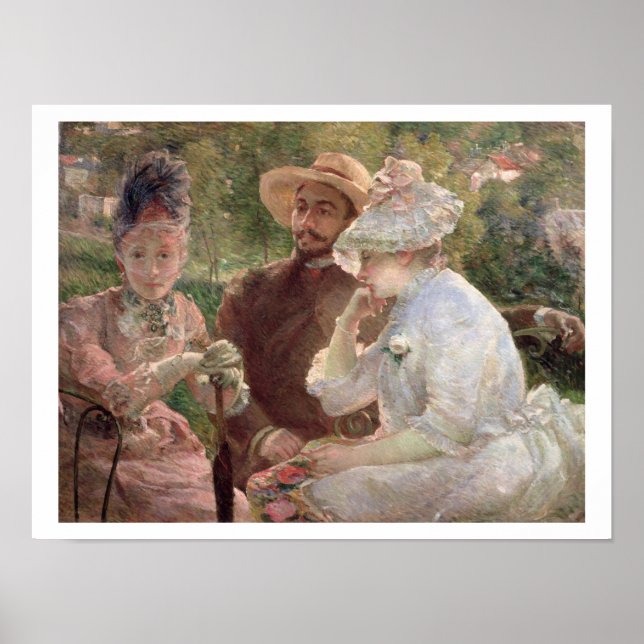 On the terrace at Sevres, 1880 (oil on canvas) Poster (Front)