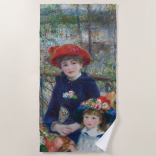 On the Terrace, Impressionist Portrait, Renoir Beach Towel