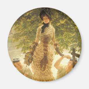 On The Thames by James Tissot, Vintage Realism Magnet