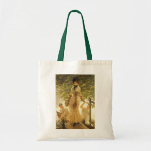 On The Thames by James Tissot, Vintage Realism Tote Bag