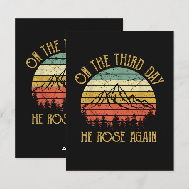 On The Third 3rd Day He Rose Again Holiday Card (Front/Back)