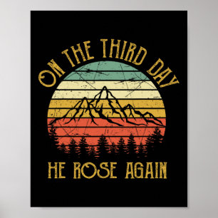 On The Third 3rd Day He Rose Again Vintage Christi Poster