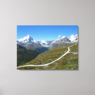 On the trail, Matterhorn View, Swiss Alps Canvas Print