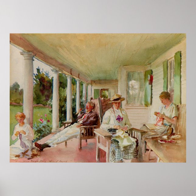 On the Verandah by John Singer Sargent Poster (Front)