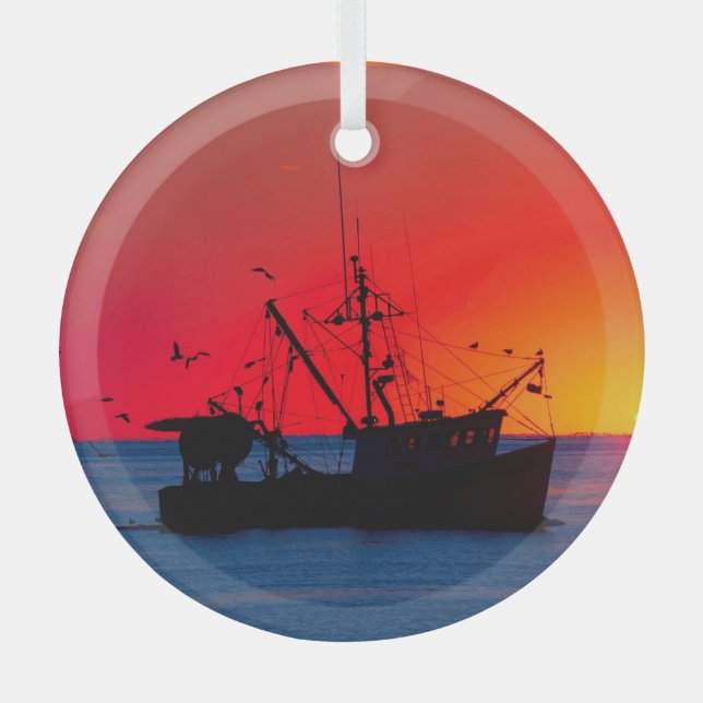 On The Water Glass Tree Decoration (Front)