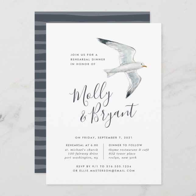 On the Wing | Rehearsal Dinner Invitation (Front/Back)