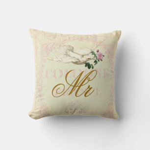 On the Wings of a Dove "Mr" Cushion