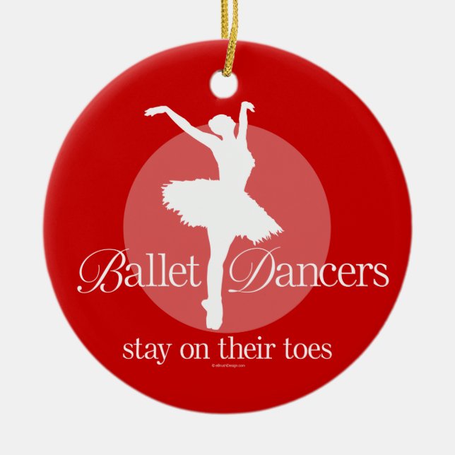 On Their Toes (Ballet) Ceramic Tree Decoration (Front)