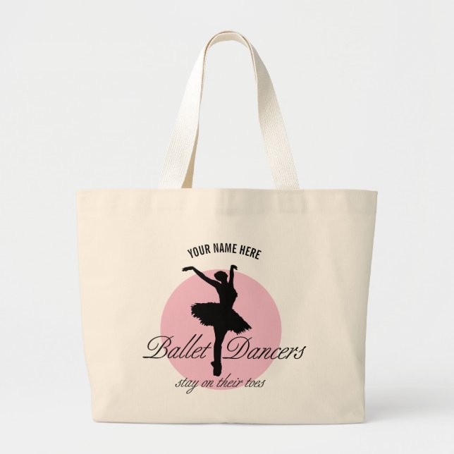 On Their Toes (Ballet) Large Tote Bag (Front)