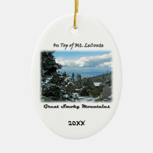 On Top of Mt. LeConte GSM Photo Art Ceramic Tree Decoration