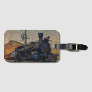 On Track - Vintage Steam Train Luggage Tag