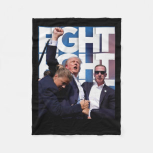 On Trump Fight For America Trump Undefeatable Fleece Blanket