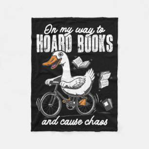 On way to hoard books &amp; cause chaos book lover fleece blanket