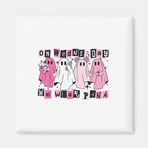 On Wednesday We Wear Cute Pink Ghost Halloween  Magnet