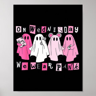 On Wednesday We Wear Cute Pink Ghost Halloween Poster