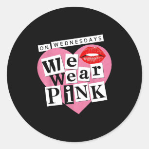 On Wednesday We Wear Nk Funny Valentine  Classic Round Sticker