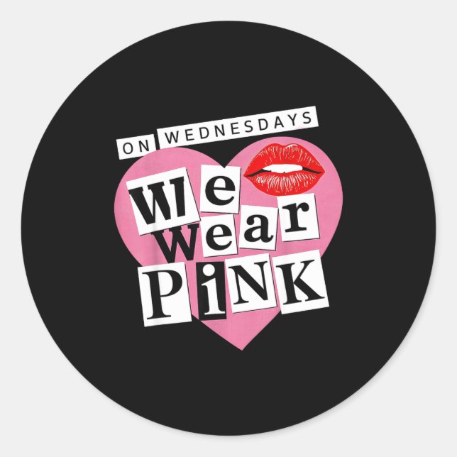 On Wednesday We Wear Nk Funny Valentine  Classic Round Sticker (Front)