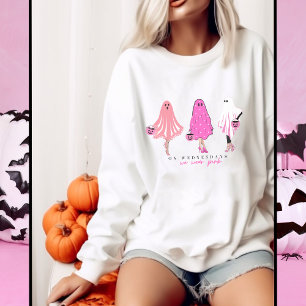 "On Wednesday we wear Pink" funny quote Halloween Sweatshirt