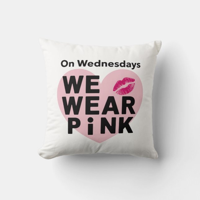 On Wednesday We Wear Pink Funny Valentine  Cushion (Front)