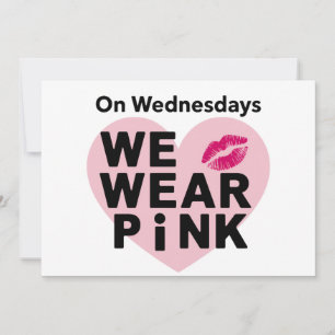 On Wednesday We Wear Pink Funny Valentine Invitation