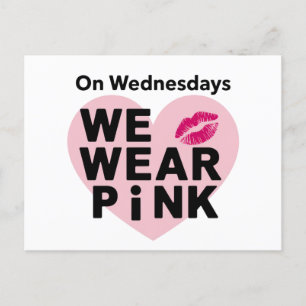 On Wednesday We Wear Pink Funny Valentine  Postcard