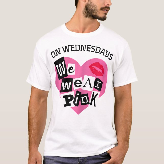 On Wednesday We Wear Pink Funny Valentine T-Shirt (Front)