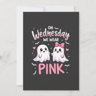 On Wednesday We Wear Pink Spooky Halloween Skull Announcement