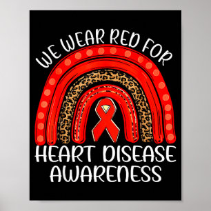 On Wednesday We Wear Red For Rainbow Heart Disease Poster