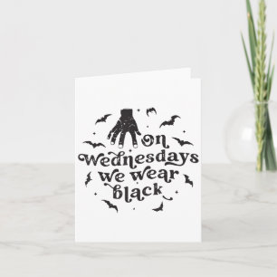 On Wednesdays We Wear Black Retro Halloween _1  Card