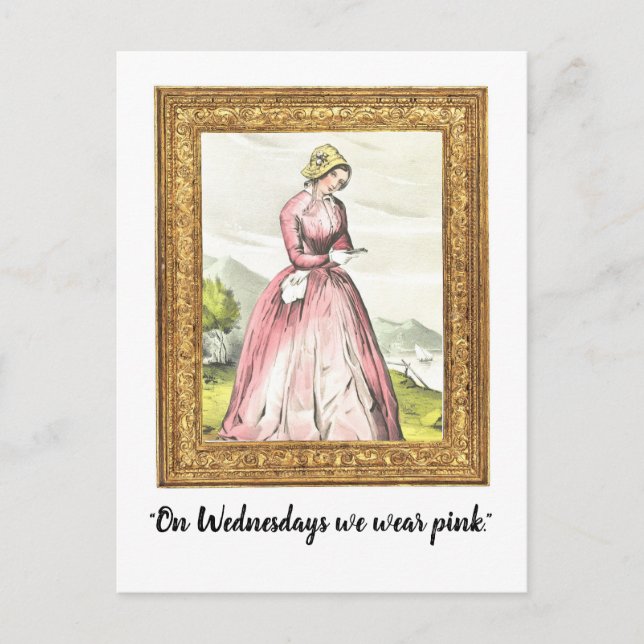"On Wednesdays We Wear Pink" Funny Postcard (Front)