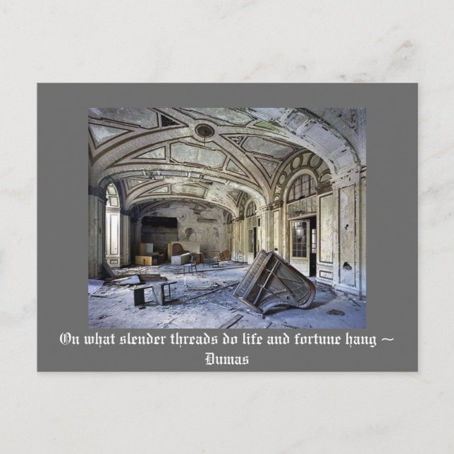 On what slender threads do life and fortune hang.. postcard (Front)