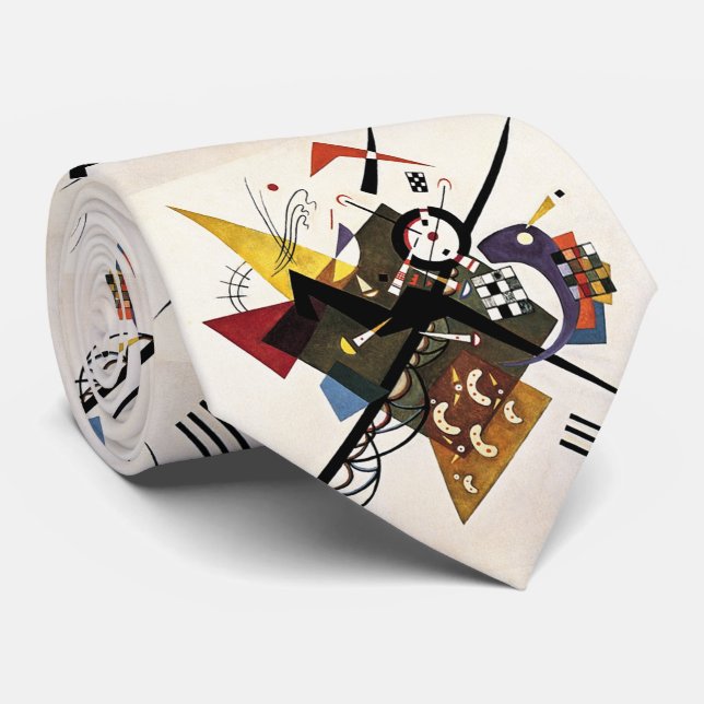 On White II - Wassily Kandinsky Tie (Rolled)