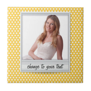 on white & sunny yellow polkadot tile