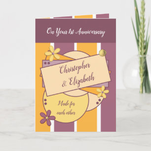 On your 1st Anniversary for each other purple Card