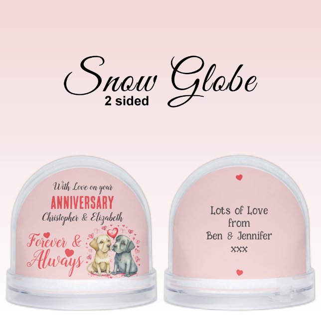 On your anniversary dog lovers names pink red snowglobe (Creator Uploaded)