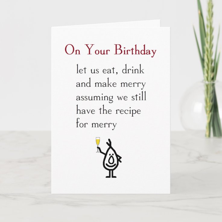 On Your Birthday - a funny happy birthday poem Card | Zazzle