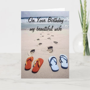 ON YOUR BIRTHDAY **MY BEAUTIFUL WIFE** BEACH STYLE CARD