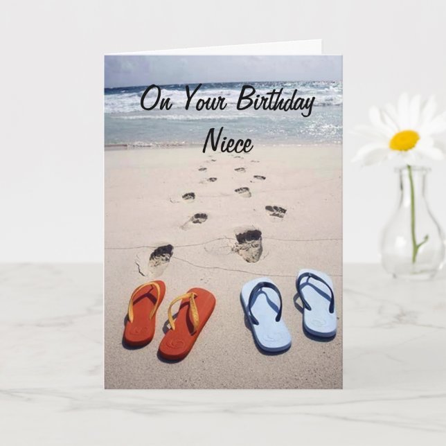 ON YOUR BIRTHDAY **NIECE** BEACH STYLE CARD (Small Plant)