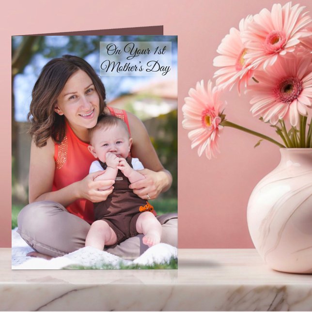 On Your First Mother’s Day Custom Photo & Text Holiday Card (Creator Uploaded)