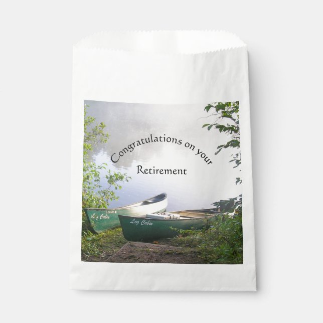 On Your Retirement Canoes on the River Favour Bags (Front)