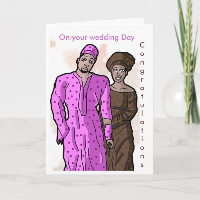 On your wedding Day, Congratulations Card (Front)