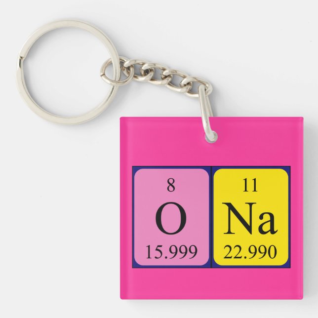 Ona periodic table name keyring (Front)