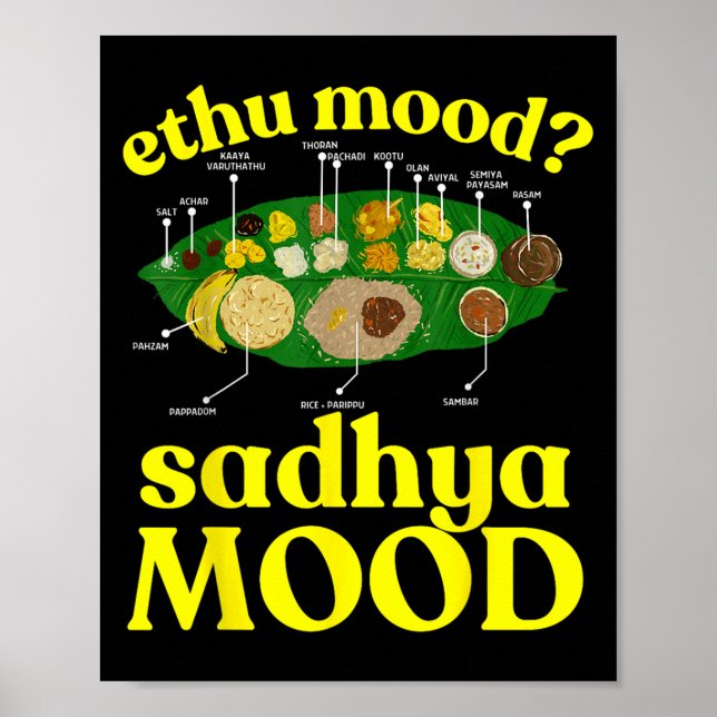 Onam Ethu Mood Sadhya Mood Cool Men Women Kids  Poster (Front)