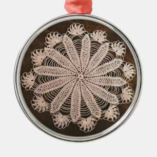 Onament- Vintage Crochet 2 Metal Tree Decoration